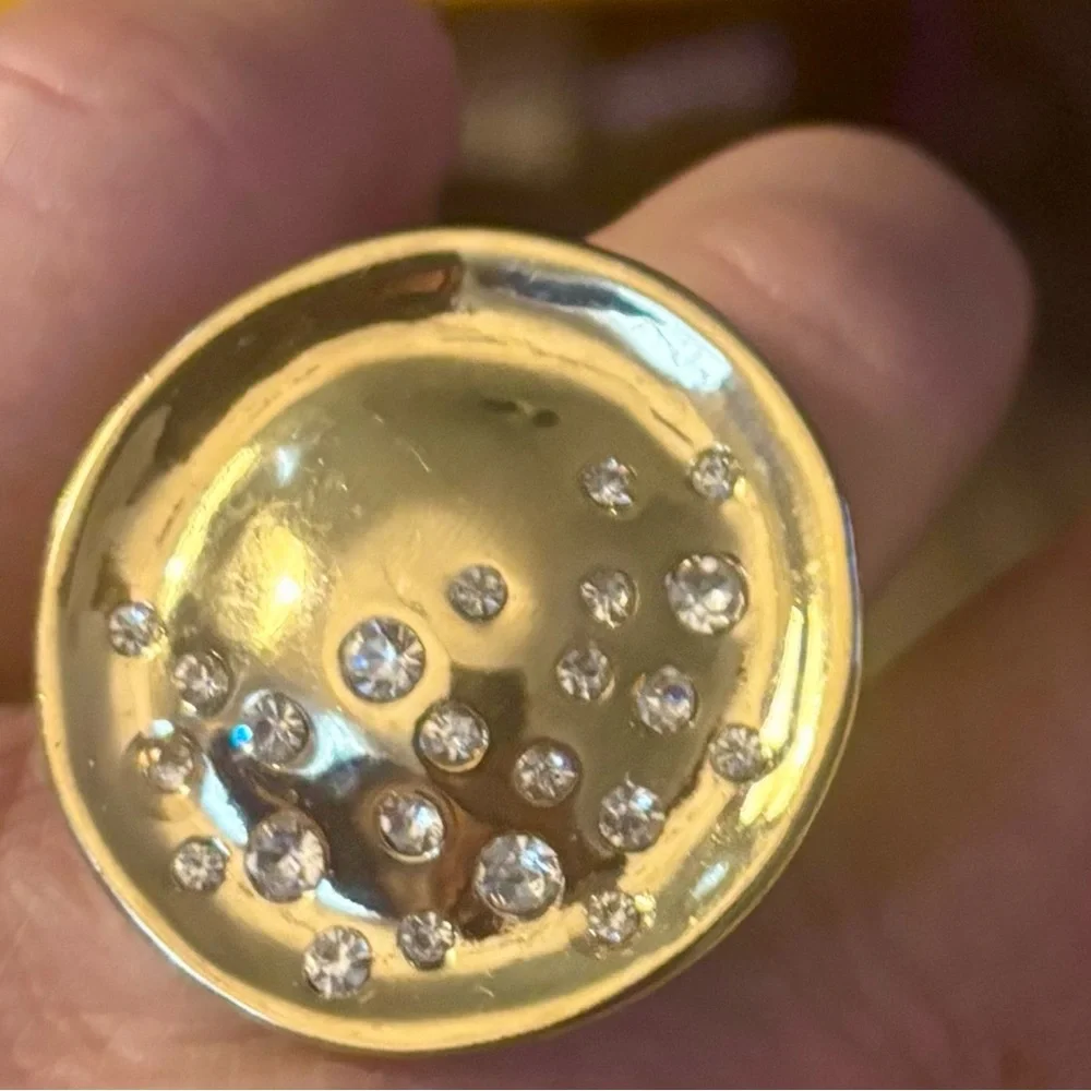 Gold-Tone Crystal Accent STATEMENT ring size 9